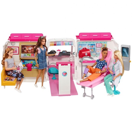 Masina ambulanta Barbie by Mattel I can be Clinica mobila 2 in 1