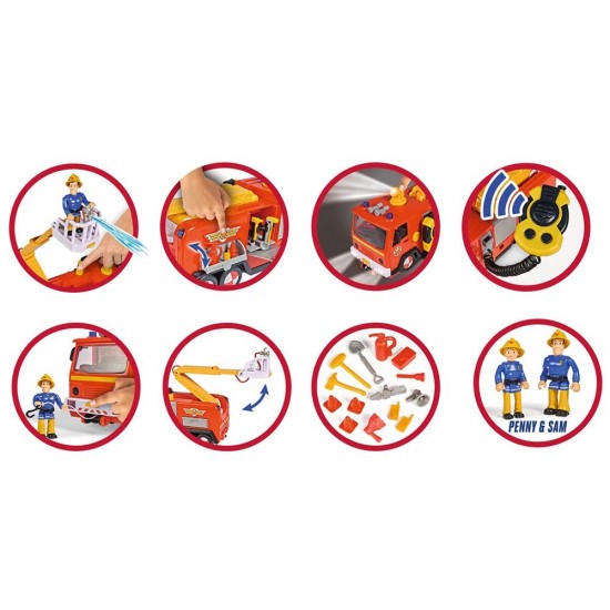 Masina de pompieri Simba Fireman Sam Mega Deluxe Jupiter cu 2 figurine si accesorii