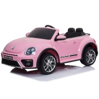 Masinuta electrica Chipolino Volkswagen Beetle Dune Pink