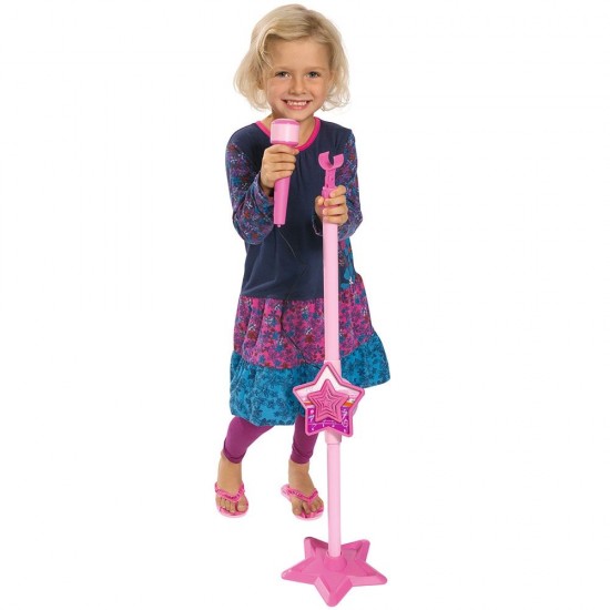 Microfon Simba My Music World Girls cu stativ ajustabil