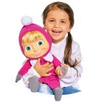 Papusa cu corp moale Simba Masha and the Bear 40 cm Masha Soft Doll
