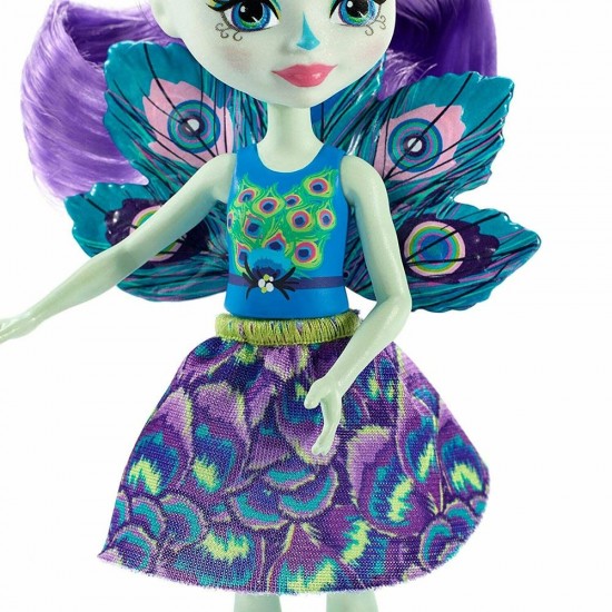 Papusa Enchantimals Mattel Patter Peacock cu figurina