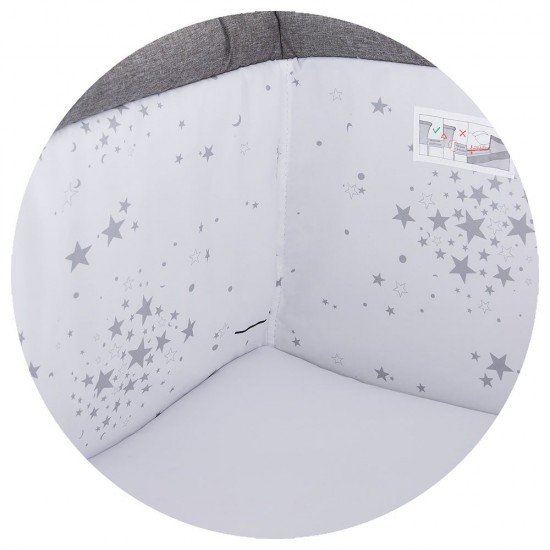 Patut Co-Sleeper Chipolino Close To Me Graphite Printed Stars Inside