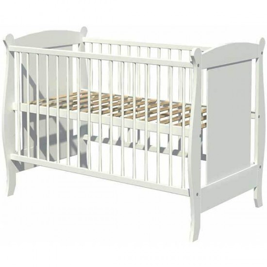 Patut copii din lemn Hubners Laura 120x60 cm Alb