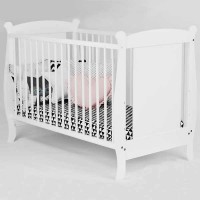 Patut copii din lemn Hubners Laura 120x60 cm Alb