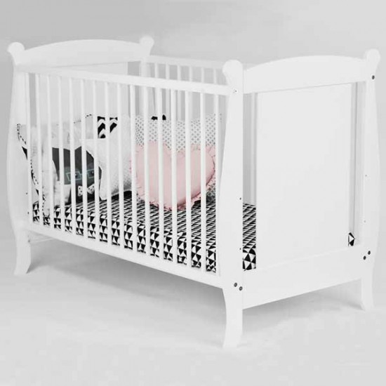 Patut copii din lemn Hubners Laura 120x60 cm Alb