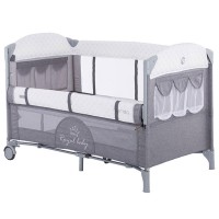 Patut pliabil Chipolino Merida Graphite cu laterala culisanta