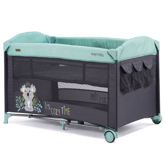 Patut pliabil Chipolino Merida Mint cu laterala culisanta