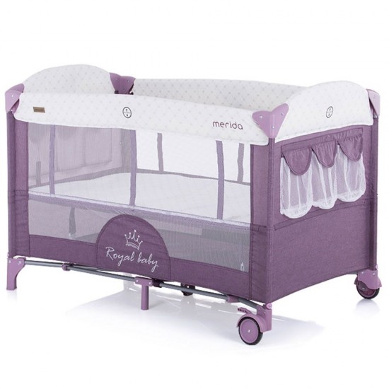 Patut pliabil Chipolino Merida Orchid cu laterala culisanta