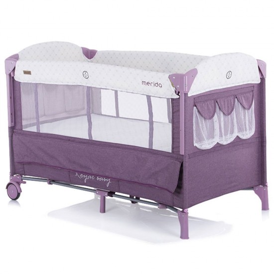 Patut pliabil Chipolino Merida Orchid cu laterala culisanta