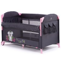 Patut pliabil Chipolino Merida Peony Pink cu laterala culisanta