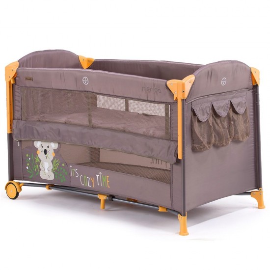 Patut pliabil Chipolino Merida vanilla cu laterala culisanta