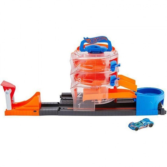 Pista de masini Hot Wheels City Spin Dealership cu masinuta