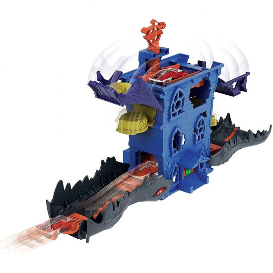 Pista de masini Hot Wheels Mattel Croc Mansion Attack cu masinuta