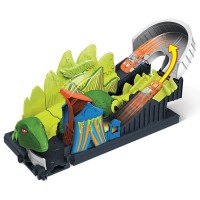 Pista de masini Hot Wheels Mattel Toxic Dino coaster attack cu masinuta