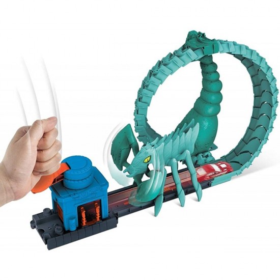 Pista de masini Hot Wheels Mattel Toxic Scorpion attack cu masinuta
