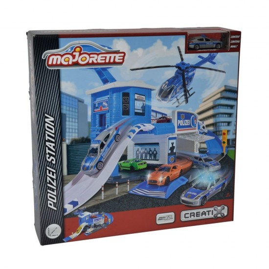 Pista de masini Majorette Creatix Statie de Politie cu 1 masinuta
