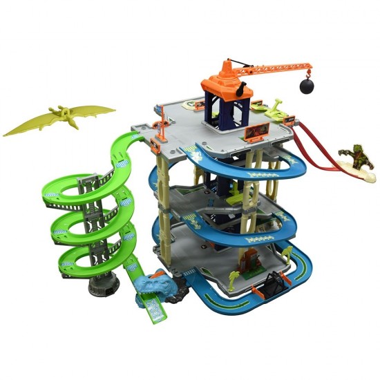 Pista de masini Majorette Dino Action Tower cu 5 masinute