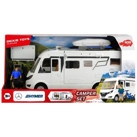 Set rulota Dickie Toys Playlife Camper cu figurina si accesorii