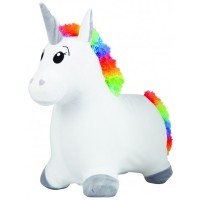Saritor gonflabil John Unicorn alb cu husa plusata