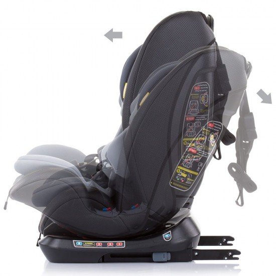 Scaun auto copii Chipolino Techno 0-36 kg Asphalt cu sistem Isofix