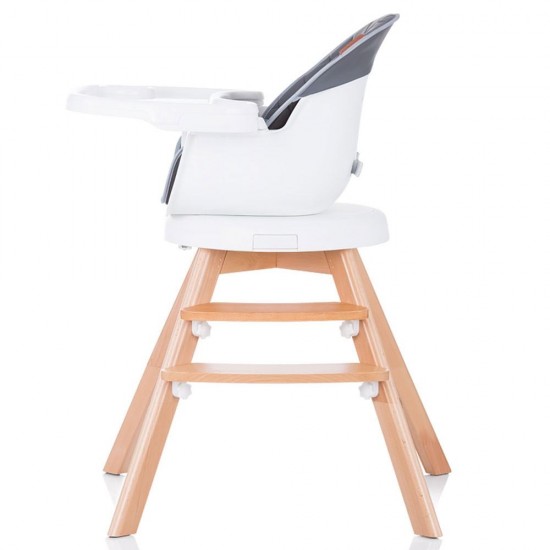 Scaun de masa cu sezut rotativ Chipolino Rotto 3 in 1 Graphite