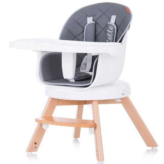 Scaun de masa cu sezut rotativ Chipolino Rotto 3 in 1 Graphite