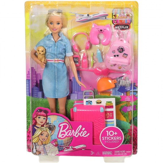 Set de calatorie Barbie - Papusa cu accesorii