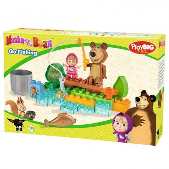 Set constructie Big Masha and the Bear Go Fishing 29 piese