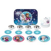 Set de servit ceaiul din metal Smoby Frozen cu 14 accesorii