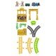 Set trenulet Thomas and Friends Monkey Palace cu sina, vagoane si locomotiva motorizata