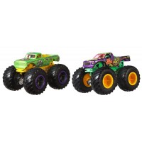 Set Hot Wheels Mattel Monster Trucks Demolition Doubles A51 Patrol vs Test Subject