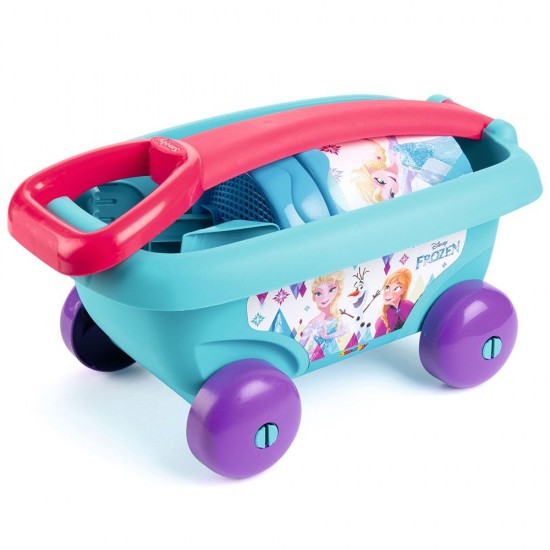 Set jucarii nisip Smoby Carucior Frozen cu accesorii