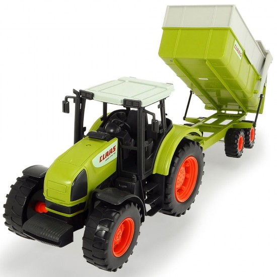 Tractor Dickie Toys Claas Ares cu remorca 57 cm