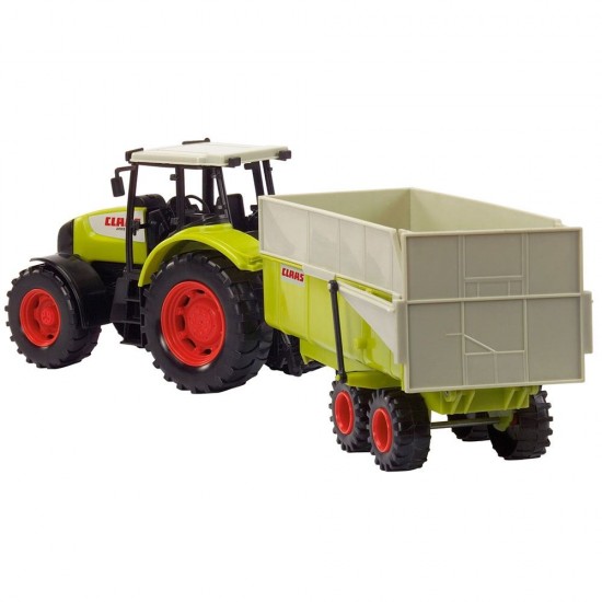 Tractor Dickie Toys Claas Ares cu remorca 57 cm