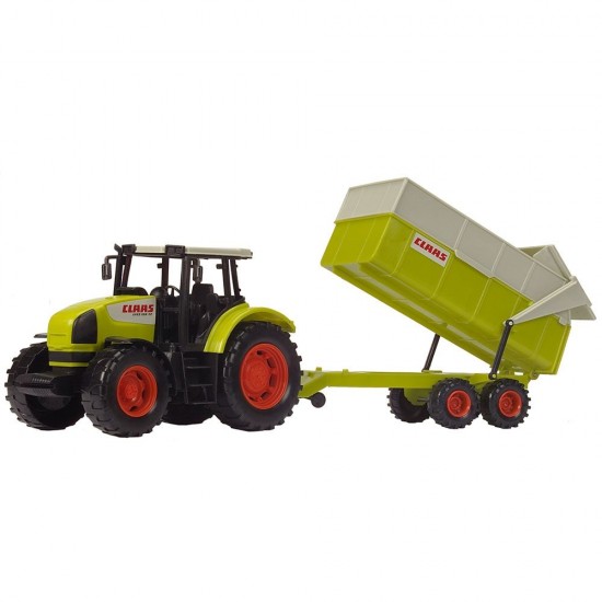 Tractor Dickie Toys Claas Ares cu remorca 57 cm