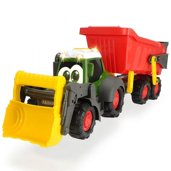 Tractor Dickie Toys Happy Farm cu remorca