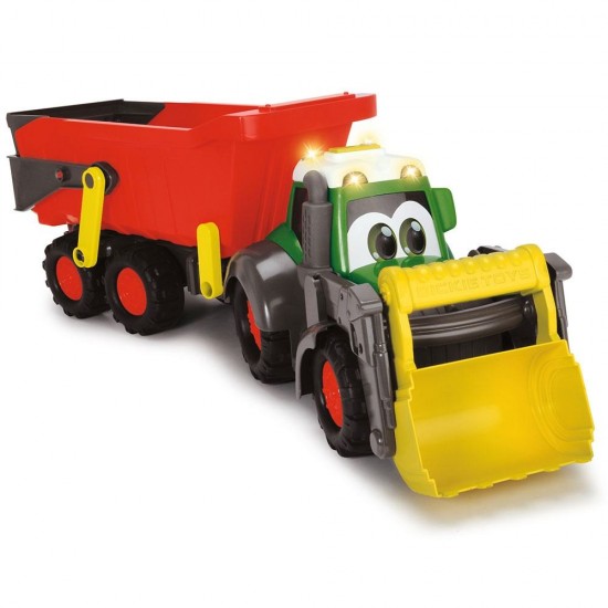 Tractor Dickie Toys Happy Farm cu remorca