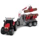 Tractor Dickie Toys Massey Ferguson MF 8737 cu remorca 42 cm