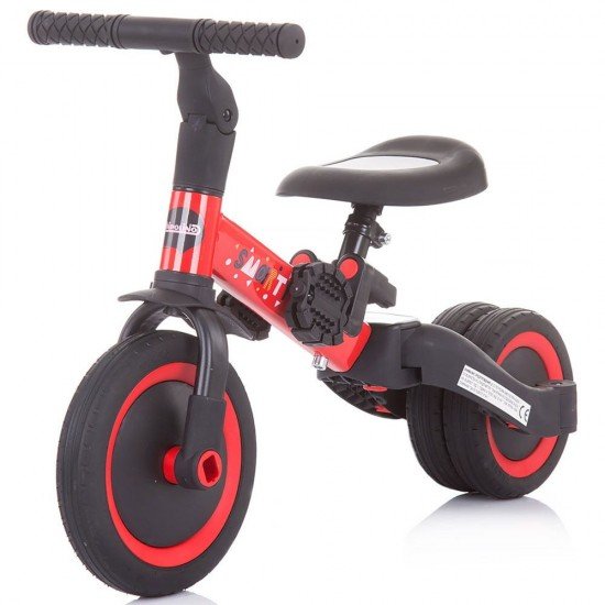 Tricicleta si bicicleta Chipolino Smarty 2 in 1 Red
