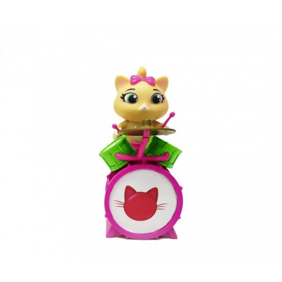 Figurina 44 de Pisici Pilou 7 cm cu tobe