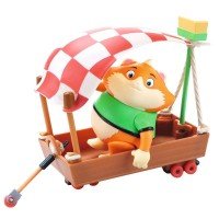 Figurina 44 de Pisici Meatball 8 cm cu barcuta