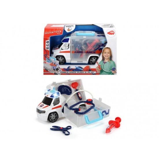 Ambulanta Push and Play cu accesorii Dickie Toys