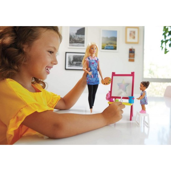 Set papusa Barbie Cariere - Profesoara de pictura