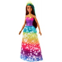 Papusa Barbie Printesa Dreamtopia cu coronita galbena