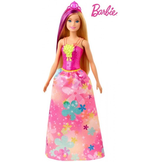 Papusa Barbie Printesa Dreamtopia cu coronita roz