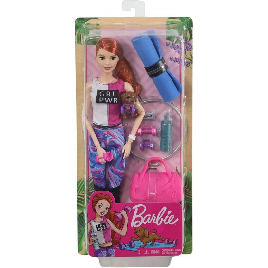 Set de joaca Barbie cu accesorii wellness la sala de sport