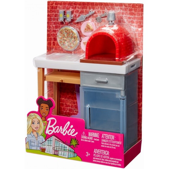 Set Barbie mobilier exterior cu cuptor pizza
