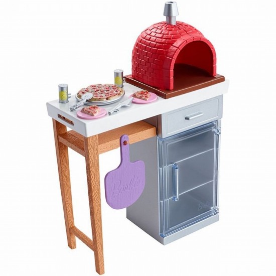 Set Barbie mobilier exterior cu cuptor pizza
