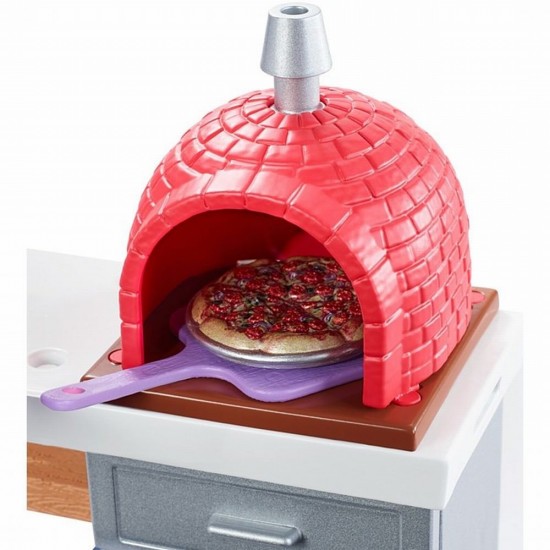 Set Barbie mobilier exterior cu cuptor pizza